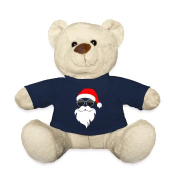 Cooler Weihnachtsmann Sonnenbrille Santa Mütze - Teddy - French Navy - Vorne