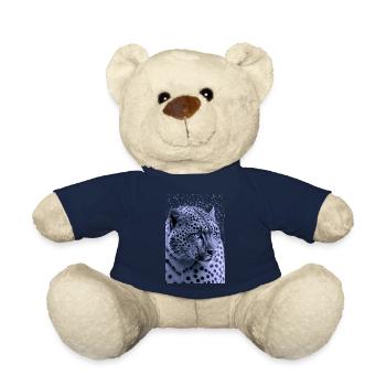 Snow Leopard Blue Eyes - Teddy Bear - french navy - Front