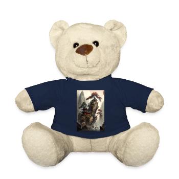 Ancient China Chinese Landscape Painting Temple - Teddy Bear - french navy - Front