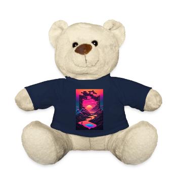 Retro Gaming Gamer Futuriste - Nounours - bleu marine - Devant