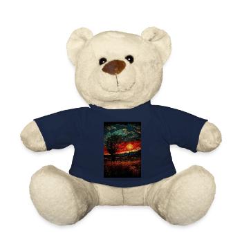 Sunset Landscape Field Paintings - Teddy Bear - french navy - Front