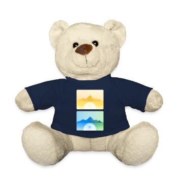 Gebirgslandschaft Geometrische Kunst - Teddy - French Navy - Vorne