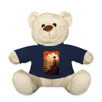 Cadeau de geisha japonaise de temple japonais - Nounours - bleu marine - Devant