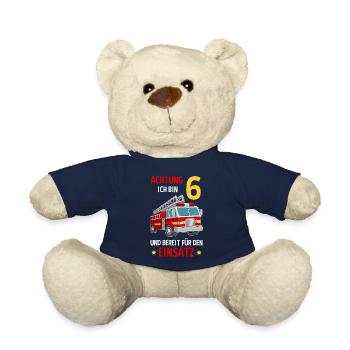 Feuerwehrmann Feuerwehr 6. Geburtstag - Teddy - French Navy - Vorne