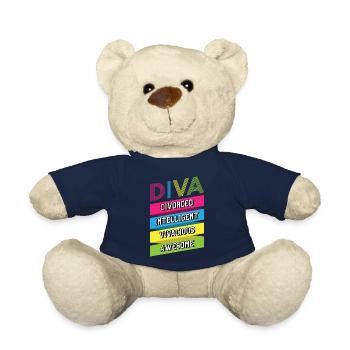 Lustiges Scheidung Glücklich Geschieden und - Teddy - French Navy - Vorne