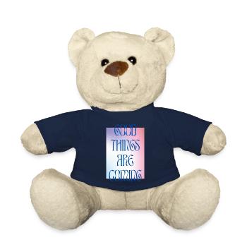 GOOD THINGS ARE COMING - colourful - Teddy Bear - french navy - Front