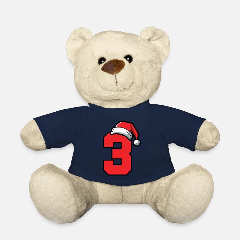 3 Zahl Weihnachten - Teddy - French Navy