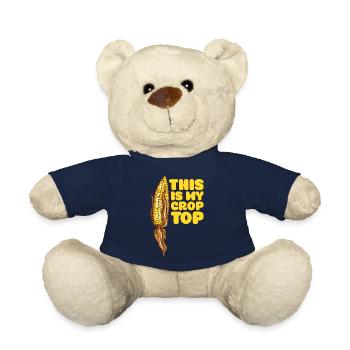 Citations agricoles drôles C’est mon agriculteur Crop Top - Nounours - bleu marine - Devant