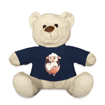 Sweet Lamb Hatches from Egg - Teddy Bear - french navy - Front