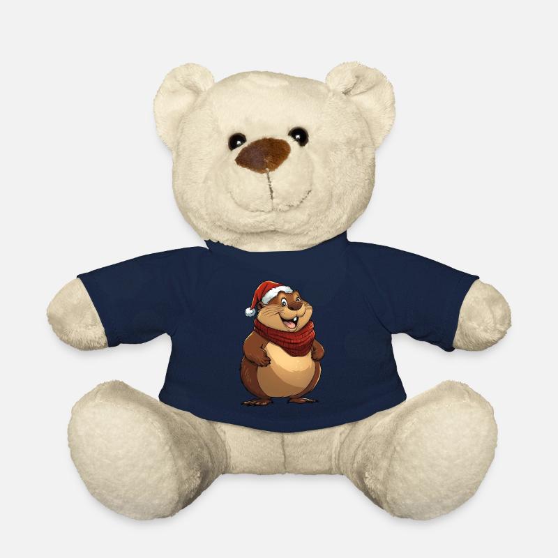 Beaver Christmas - Teddy Bear - french navy