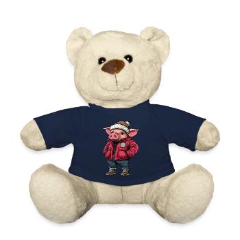 Mode d’hiver du cochon - Nounours - bleu marine - Devant