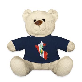 Peru flag in the map of Peru - Teddy Bear - french navy - Front