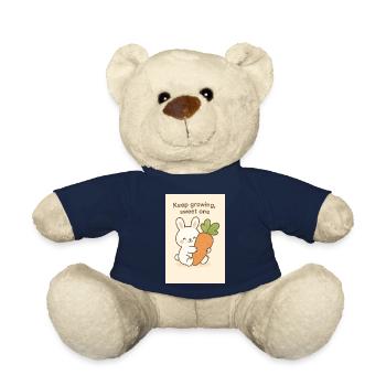 Lapin Kawaii avec Carotte Géante - Nounours - bleu marine - Devant