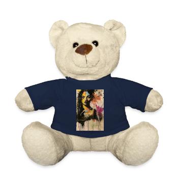 Portrait regard femme omikly cou éclaboussure art - Nounours - bleu marine - Devant