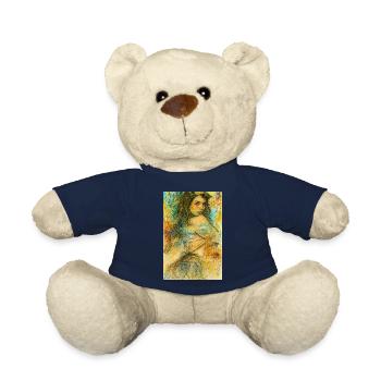 Pop Art Frau omikly Jeans lange Haare clara - Teddy - French Navy - Vorne