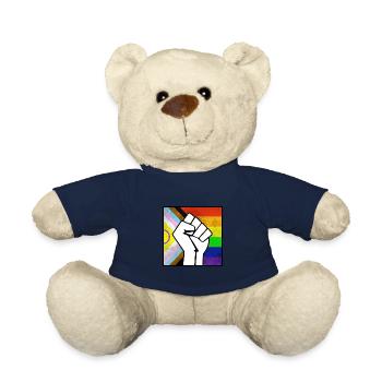 Progress pride Pride Fist sticker - Teddy Bear - french navy - Front