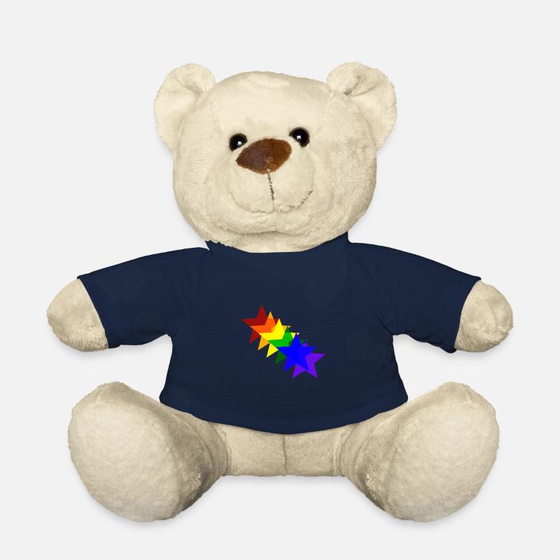 Bunte Sterne Regenbogen Geschenkidee - Teddy - French Navy