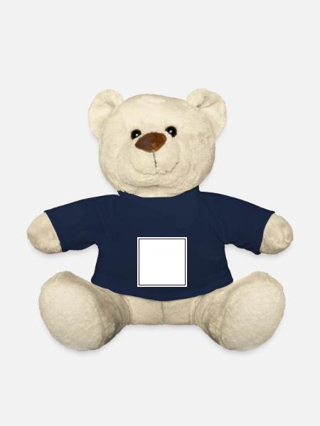 Carré blanc auto-conception - Nounours - bleu marine