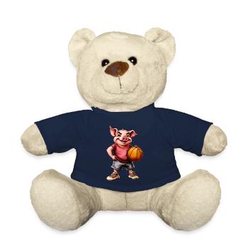 Schweine Basketballer / Basketball Schwein - Teddy - French Navy - Vorne