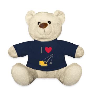 ★ Design colors can be changed ★ I love dragline excavators - Teddy Bear - french navy - Front