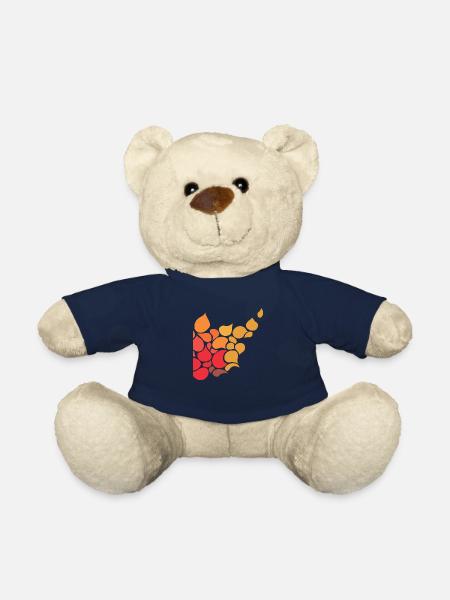 Stylish pattern of water drops - Teddy Bear - french navy