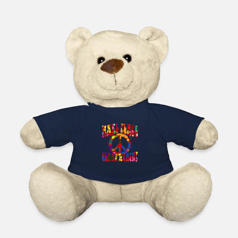 Flower Power - Make PEACE Great Again 2 - Teddy Bear - french navy