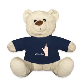doigt d’honneur demoiselle - Nounours - bleu marine - Devant