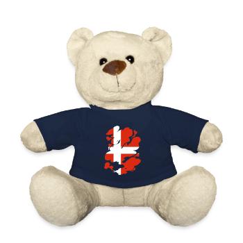 Denmark Flag Scandinavia Danish Flag Travel - Teddy Bear - french navy - Front