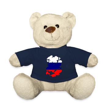 Russia Flag Vintage Russian Flag Used Look - Teddy Bear - french navy - Front