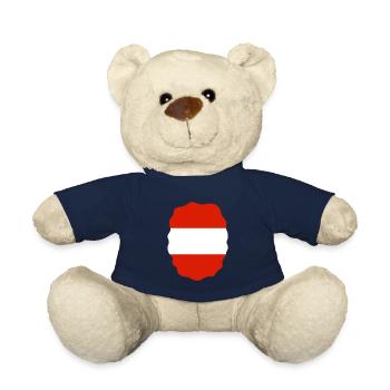 Austria Flag Austria Austrian Flag AT - Teddy Bear - french navy - Front
