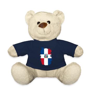 Dominican Republic Flag Dom Rep Flag Travel - Teddy Bear - french navy - Front
