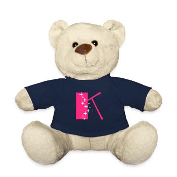Letter K Glitter - Teddy Bear - french navy - Front