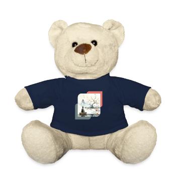 Japane style Zen square - Teddy Bear - french navy - Front