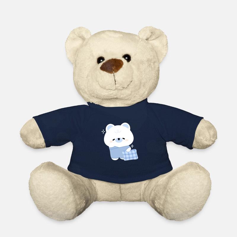 Sleepy Polar Bear - Teddy Bear - french navy