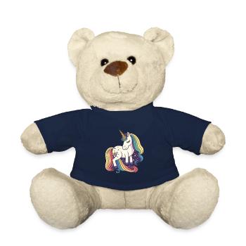 Magic Rainbow Unicorn for Back to School - Teddy Bear - french navy - Front