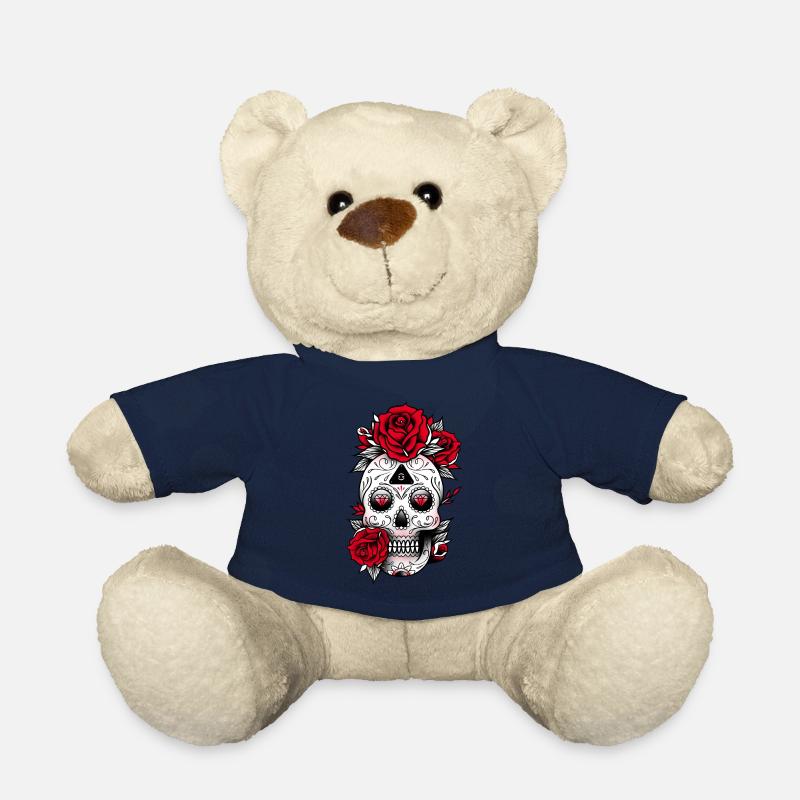 Skull with roses - Teddy Bear - french navy
