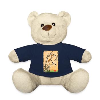 Moineaux et bambou Utagawa Hiroshige - Nounours - bleu marine - Devant