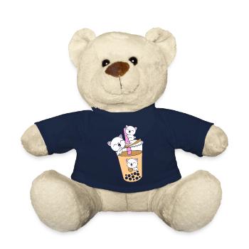 Boba Tee Bubble Tea Katze Kätzchen - Teddy - French Navy - Vorne