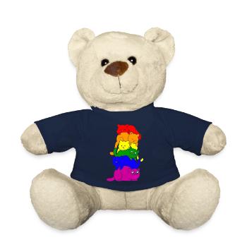 Gay Pride Katzen Stapel - Teddy - French Navy - Vorne