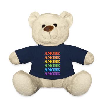 Amore Liebe - Ein buntes Logo für das Wort Liebe - Teddy - French Navy - Vorne