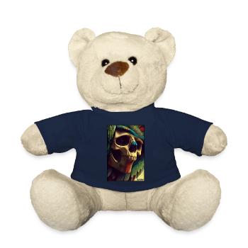 Squelette de plume de perroquet de crâne - Nounours - bleu marine - Devant
