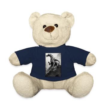 Dragon Créature Fantastique Noir Blanc 1 - Nounours - bleu marine - Devant
