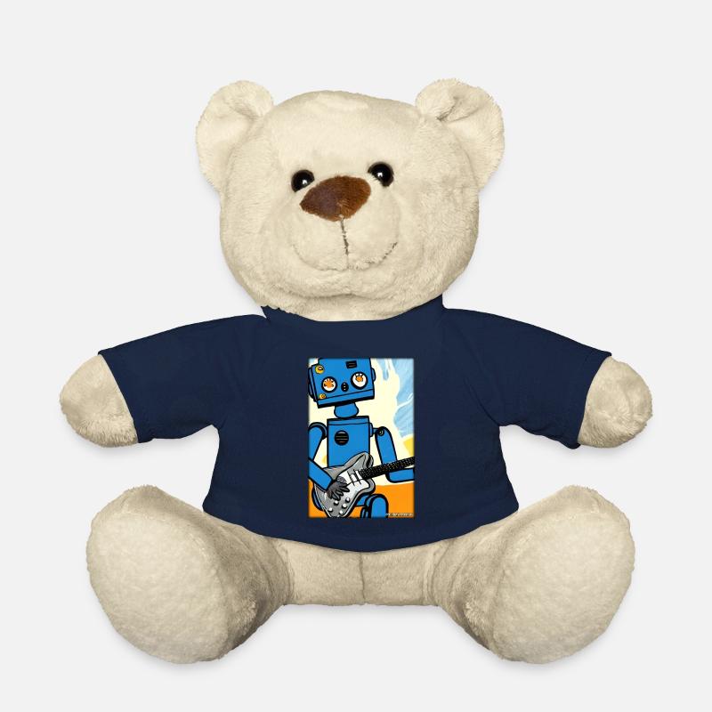 Robot Guitare Guitariste Future Music Comic - Nounours - bleu marine