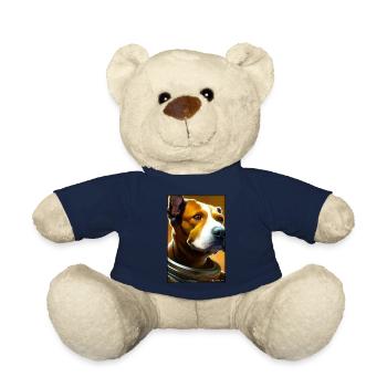Dog Pet Astronaut Future Sci-Fi Technology - Teddy Bear - french navy - Front