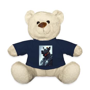Dog Dog Lovers Cyber Neon Punk Future Sci-Fi - Teddy Bear - french navy - Front