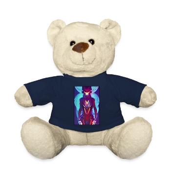 Fox Wildlife Cyber Neon Punk Future Sci-Fi - Teddy Bear - french navy - Front