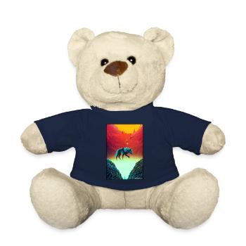 Wolf Tiermotiv Natur Wild Mystisch Wildtier - Teddy - French Navy - Vorne