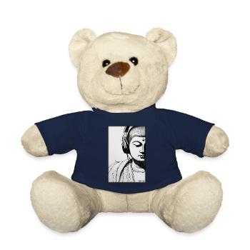 Bouddha Wisdom Professeur DJ Casque Musique Party - Nounours - bleu marine - Devant