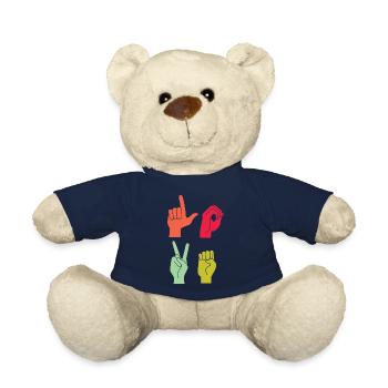 Love Sign ASL Deaf Pride - Teddy - French Navy - Vorne