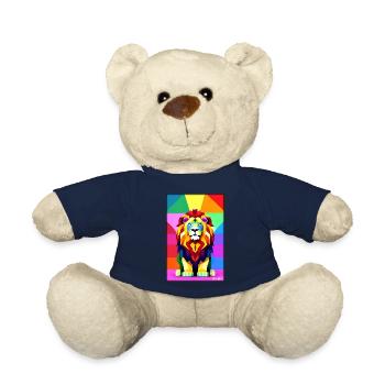 Leo Polygon Arc-en-ciel coloré sauvage Faune sauvage - Nounours - bleu marine - Devant